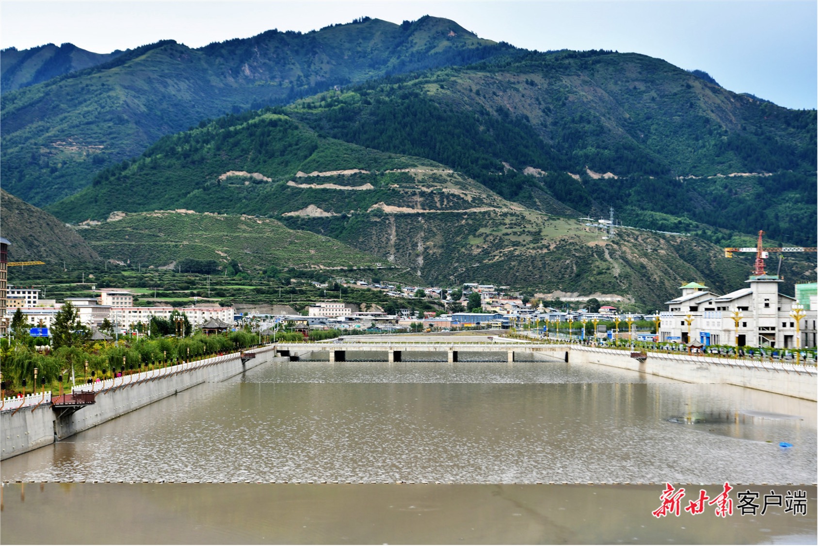 Villages along Bailongjiang in Diebu County, 2023. /Xinhua