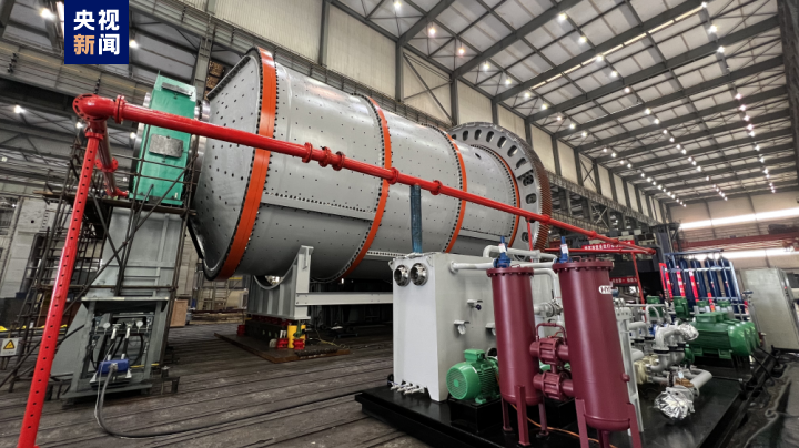 An overflow ball mill delivered in Luoyang City, central China's Henan Province, August 15, 2023. /CMG
