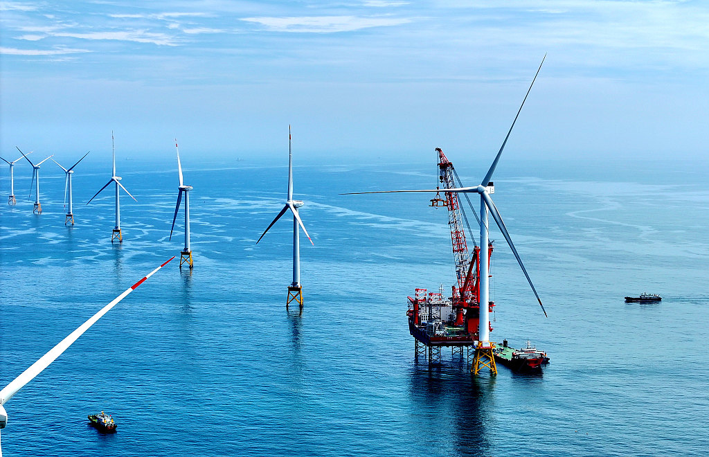 An offshore wind farm in southeast China's Fujian Province. /CFP