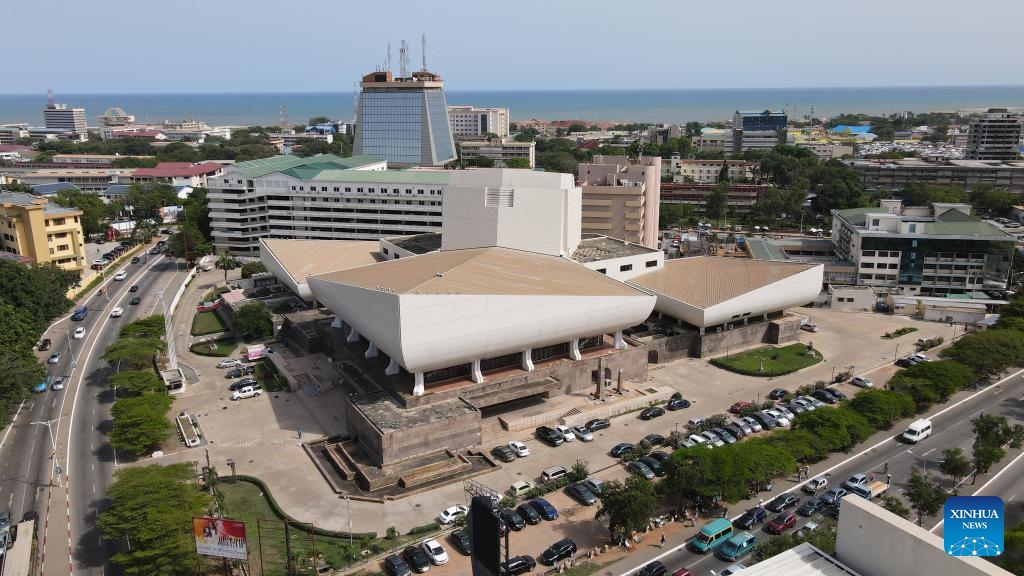 The National Theater of Ghana is a landmark architecture project funded by China in Accra, Ghana. March 30, 2023. /Xinhua