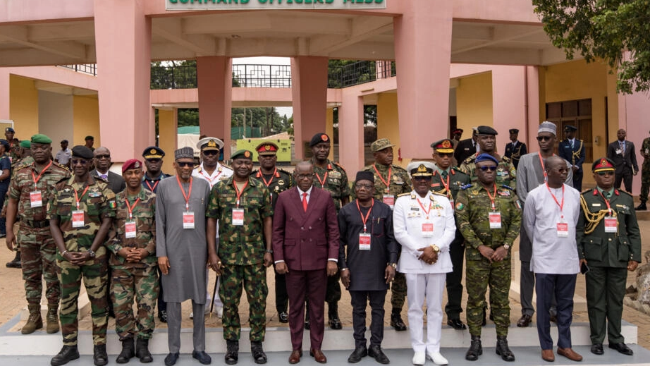 ECOWAS army chiefs pose for a photo during a meeting in Accra, Ghana, August 17, 2023. /AFP