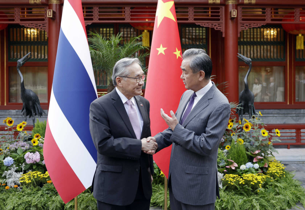Chinese Foreign Minister Wang Yi (R), also a member of the Political Bureau of the Communist Party of China Central Committee, meets with Thai Deputy Prime Minister and Foreign Minister Don Pramudwinai in Beijing, China, August 19, 2023. /Chinese Foreign Ministry