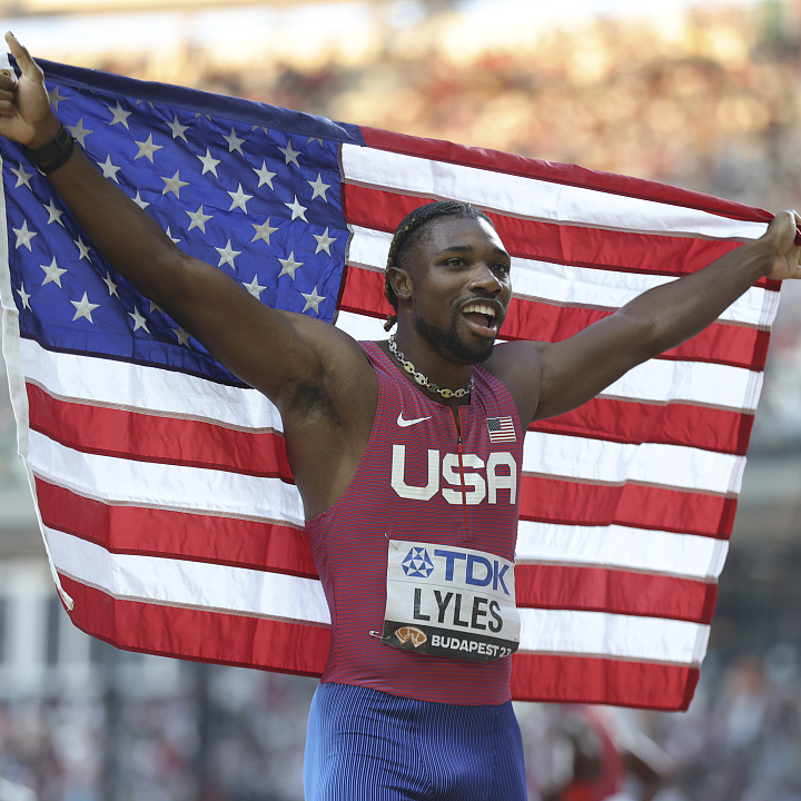 Noah Lyles wins men's 100-meter gold medal in World Championships - CGTN