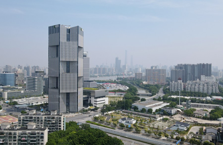 The headquarters building of the New Development Bank (NDB), also known as the BRICS bank, in east China's Shanghai, June 17, 2022. /Xinhua