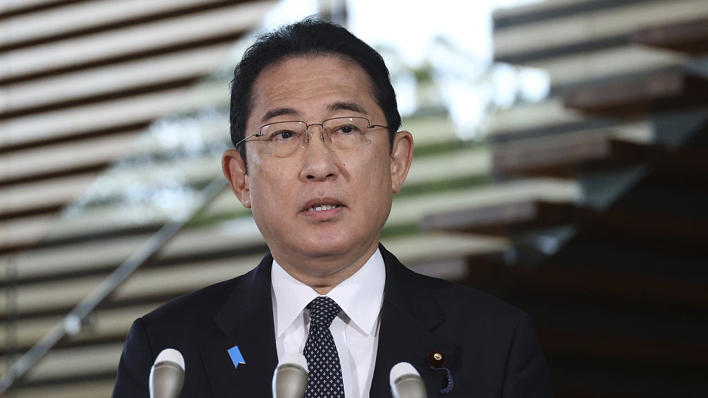 Japanese Prime Minister Fumio Kishida speaks to the media at the Prime Minister's office in Tokyo, Japan, August 22, 2023. /CFP