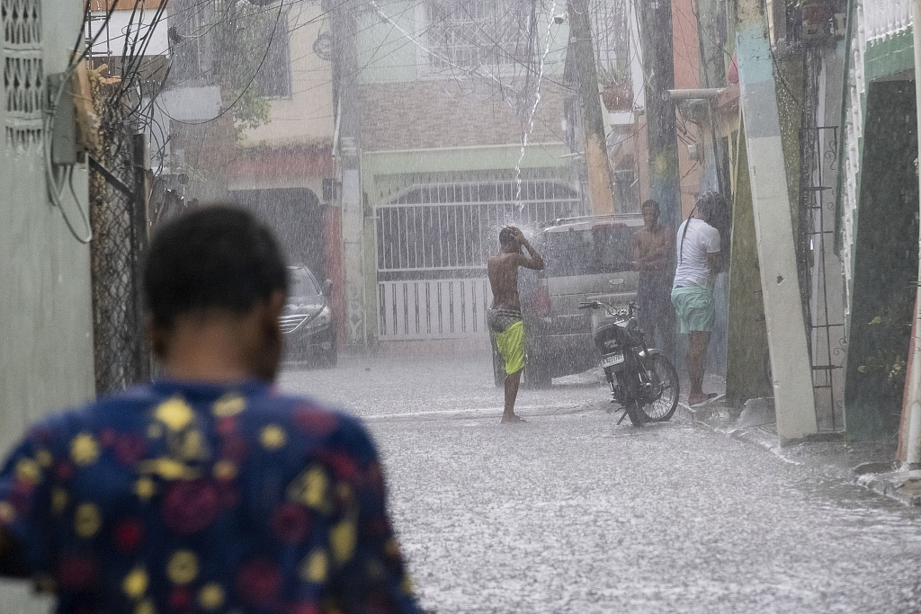 Tropical Storm Franklin hits Santo Domingo, Dominican Republic, August 22, 2023. /CFP