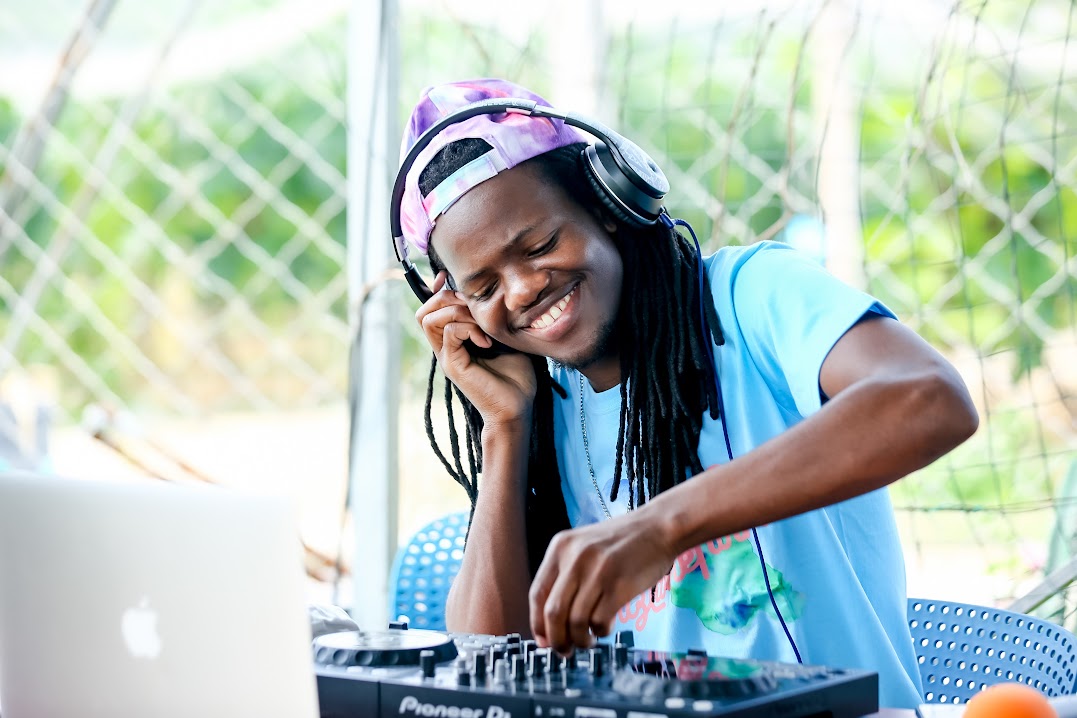Mogakolodi James, a DJ with Amapiano Lifestyle – works at a music studio in Beijing. /Photo provided to CGTN