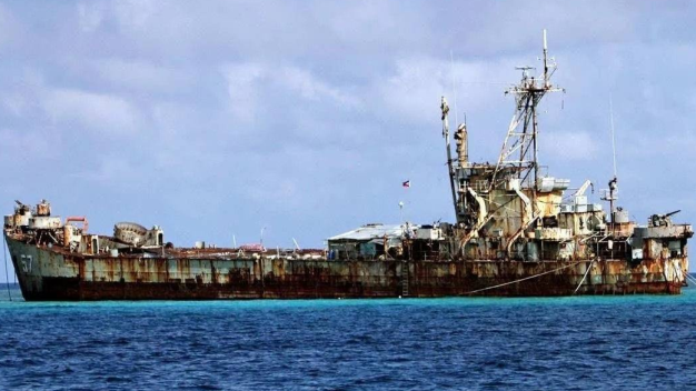 A rusted-out World War II Philippine warship 