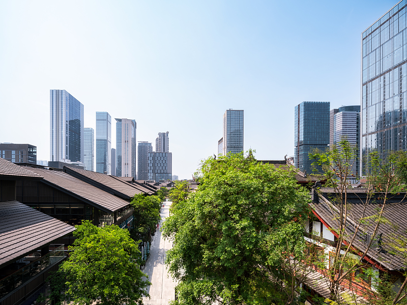 City view of Chengdu in SW China