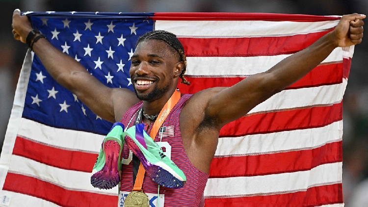 Noah Lyles wins men's 200m gold, completes 'sprint double' at worlds - CGTN