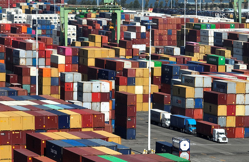 Shipping containers are seen stacked at the Port of Oakland in Oakland, California, U.S., August 7, 2023. /CFP