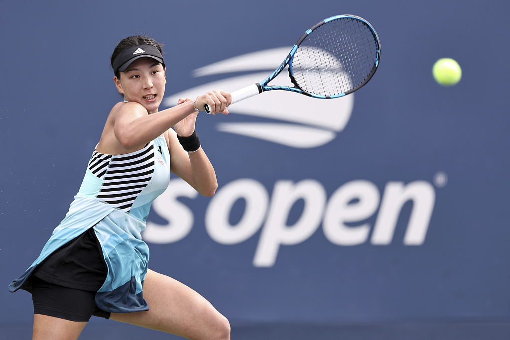 Wang Xinyu in action on Day One of the U.S. Open at the USTA Billie Jean King National Tennis Center in the Flushing neighborhood of the Queens borough of New York City, U.S., August 28, 2023. /CFP