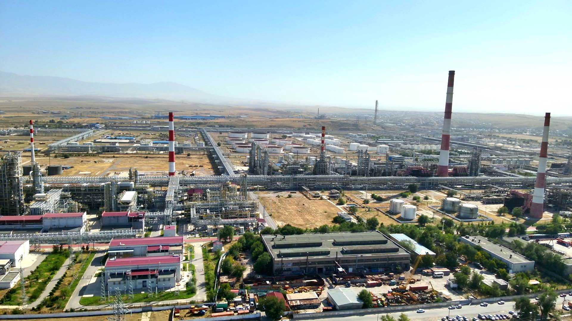 Watch: View from the Shymkent Oil Refinery in Kazakhstan  