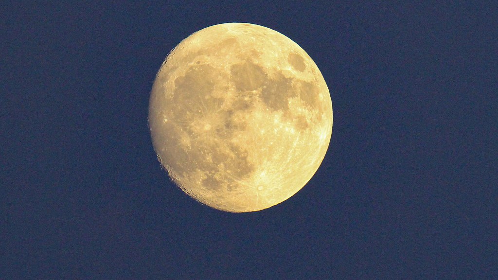 The moon rises in the night sky above Qingdao in Shandong Province, China, August 29, 2023. /CFP