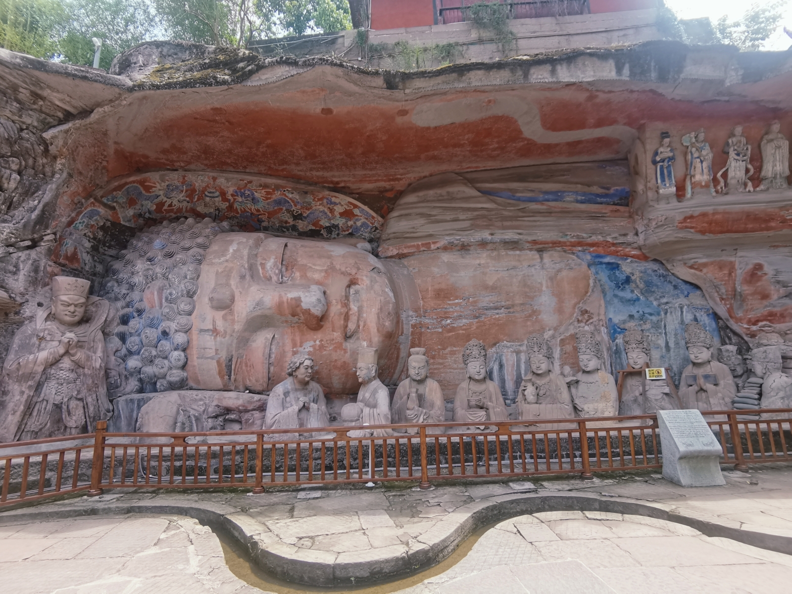 Buddhist sculptures at the Dazu Rock Carvings scenic spot in southwest China's Chongqing are seen in this photo taken on August 22, 2023. /CGTN