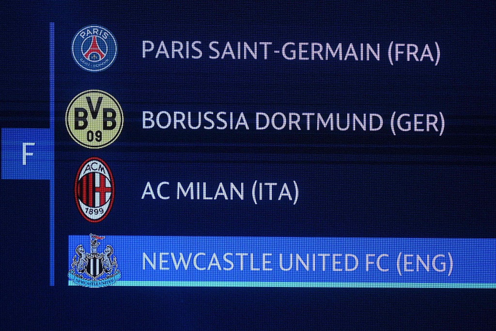 Paris Saint-Germain, Borussia Dortmund, AC Milan and Newcastle United are in Group F in the 2023-24 UEFA Champions League. /CFP