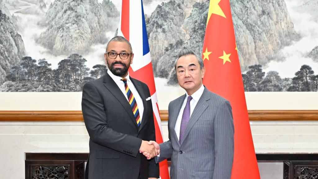 Chinese Foreign Minister Wang Yi, also a member of the Political Bureau of the Communist Party of China Central Committee, holds talks with James Cleverly, the Secretary of State for Foreign, Commonwealth and Development Affairs of the United Kingdom, in Beijing, capital of China, August 30, 2023. /Xinhua