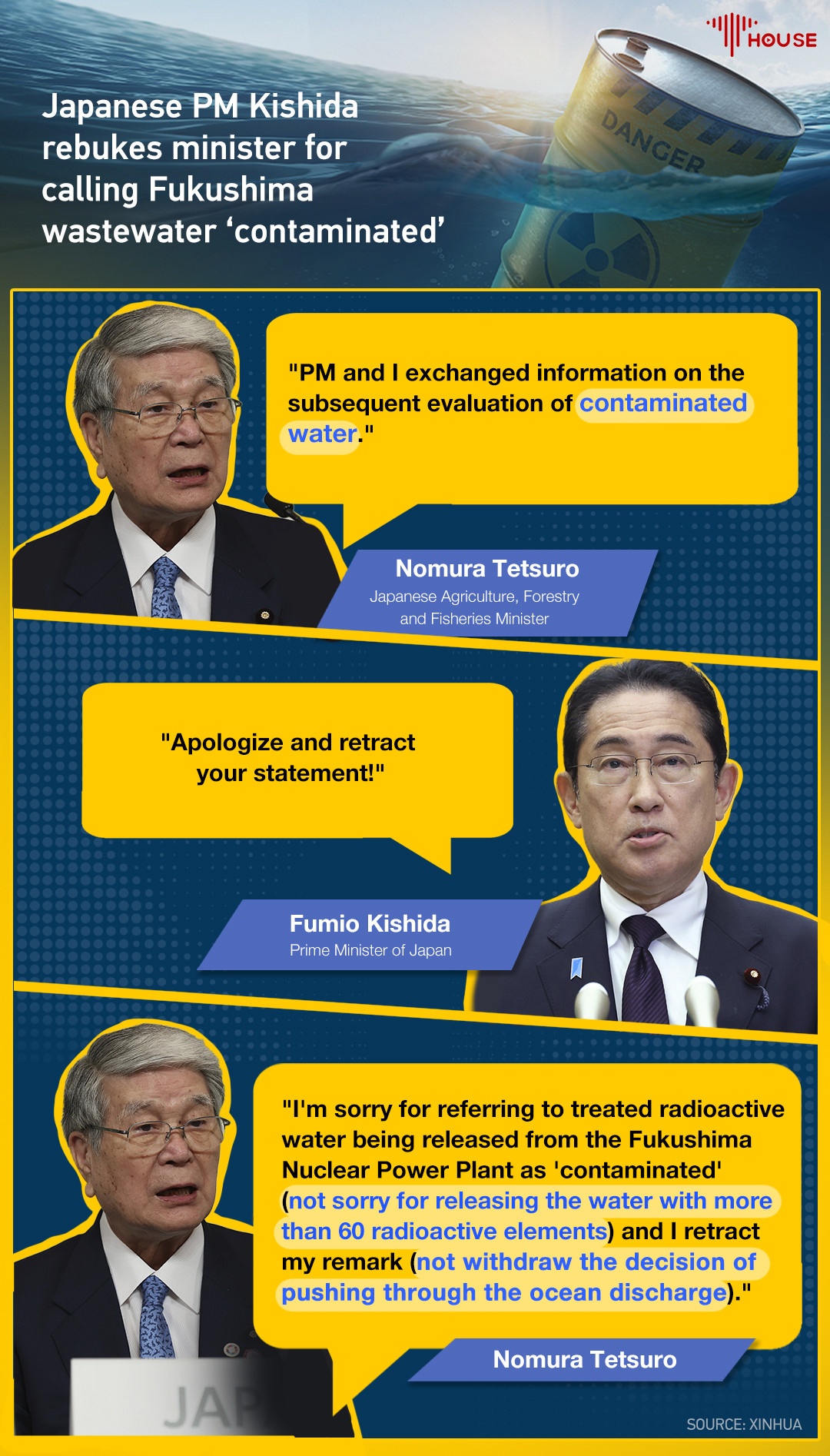 Japanese PM Kishida rebukes minister for calling Fukushima wastewater 'contaminated'  