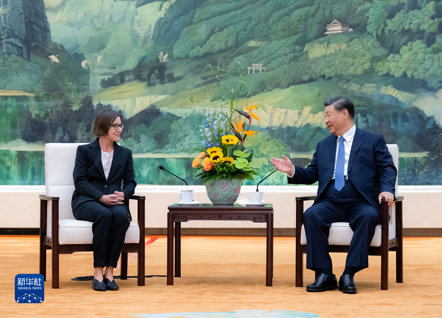Chinese President Xi Jinping (R) meets with the president of the International Committee of the Red Cross Mirjana Spoljaric Egger at the Great Hall of the People in Beijing, China, September 5, 2023. /Xinhua