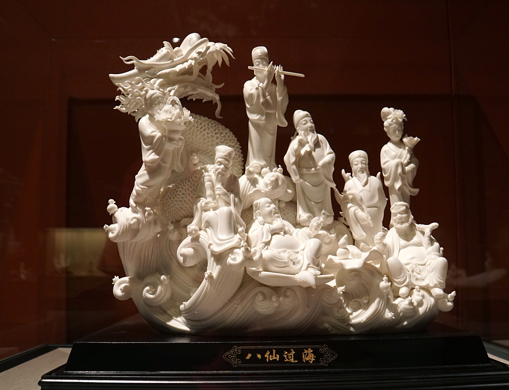 A file photo taken on August 2, 2017 shows a work of porcelain displayed at the National Museum of China in Beijing, China. /CFP