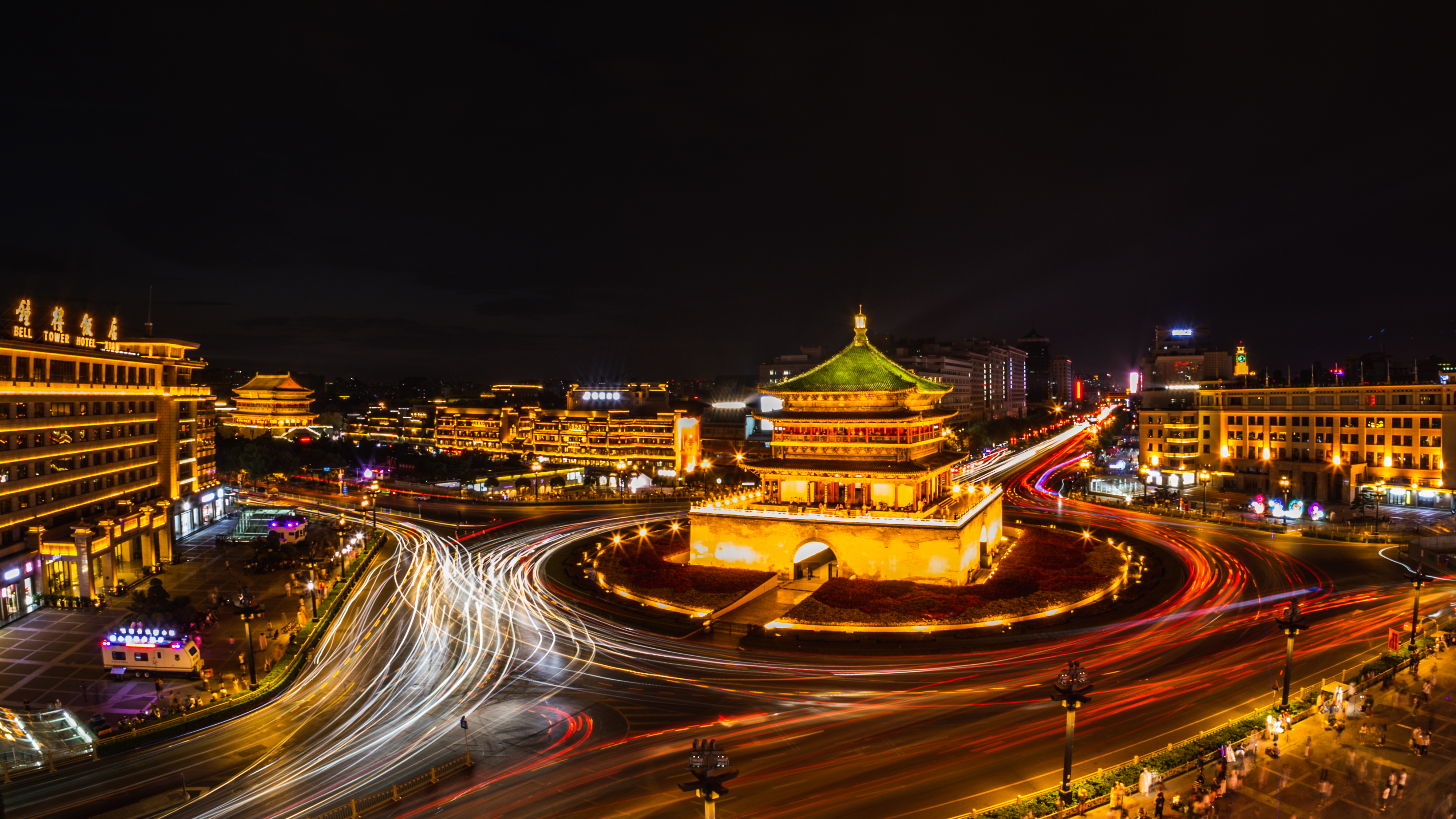 Xi'an Bell Tower is illuminated at night in this photo taken on September 5, 2023. /IC