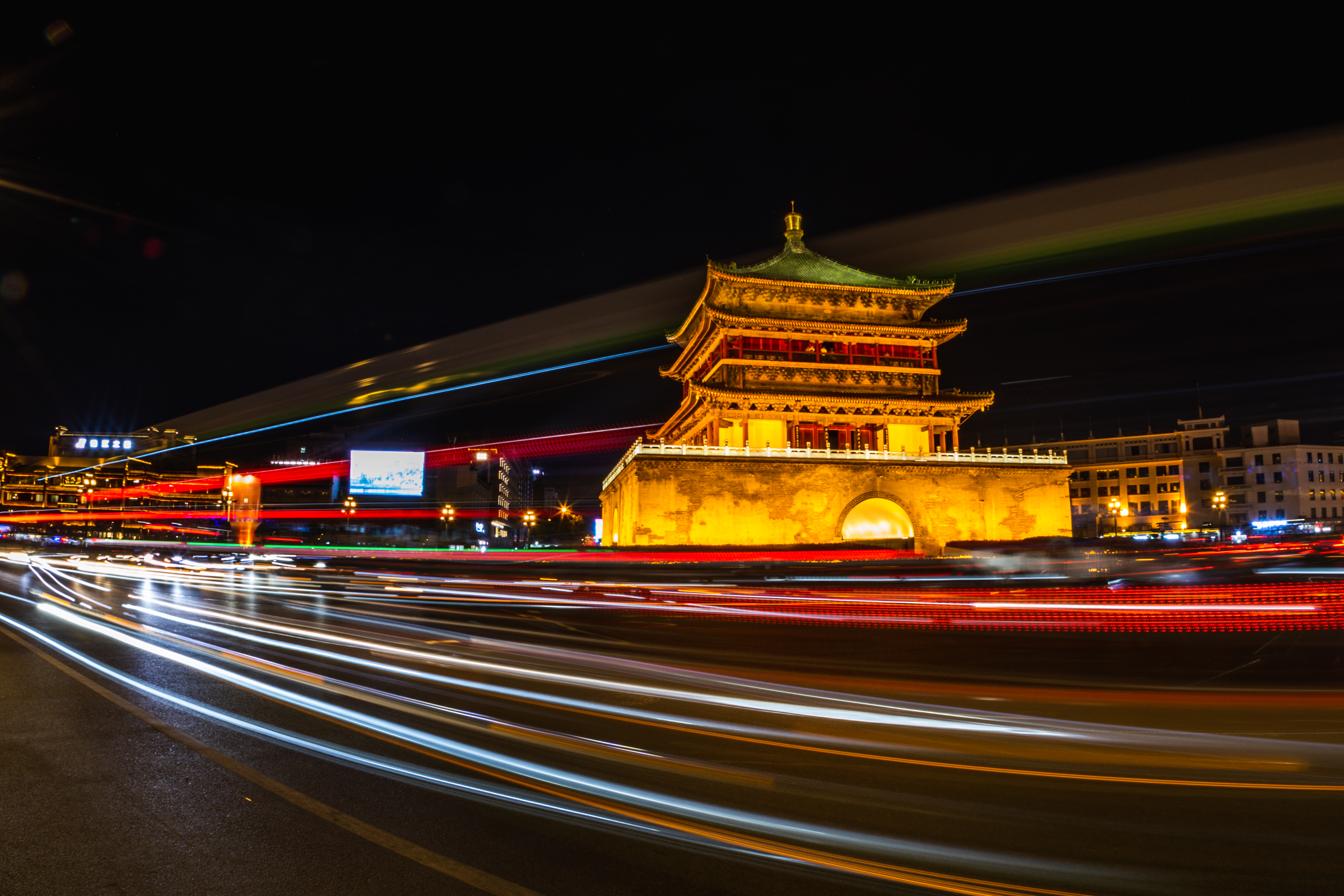 Xi'an Bell Tower is illuminated at night in this photo taken on September 5, 2023. /IC