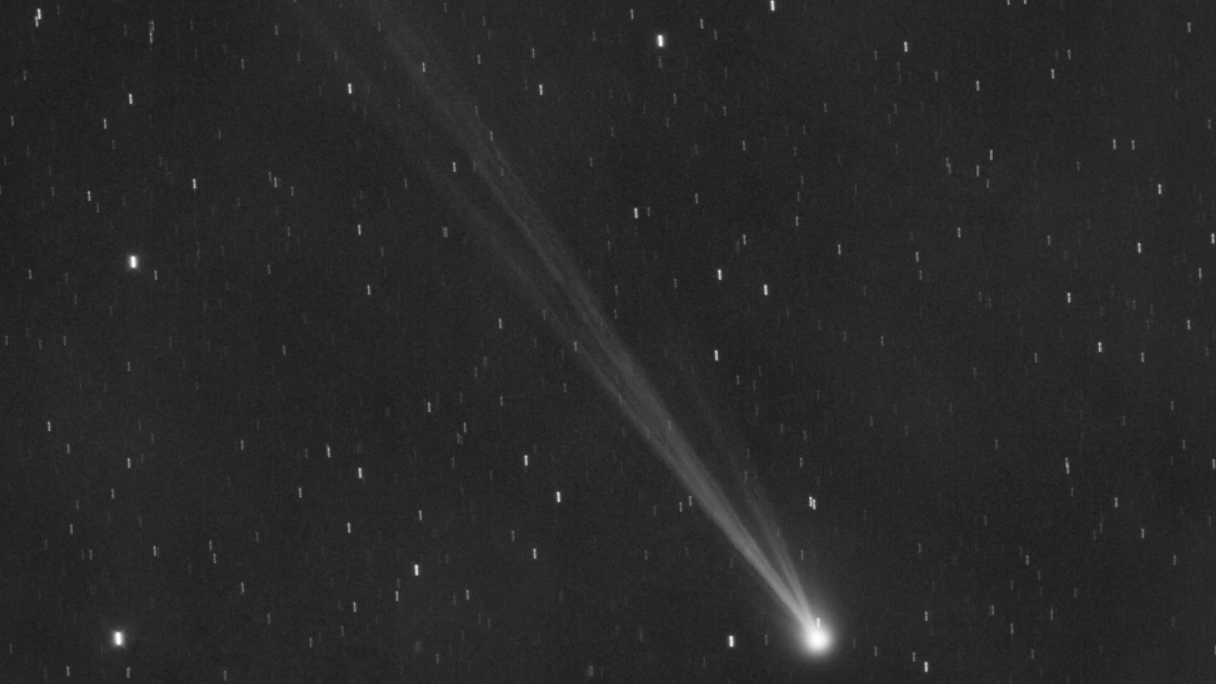 This image provided by Gianluca Masi shows the comet C/2023 P1 Nishimura and its tail seen from Manciano, Italy on September 5, 2023. /AP 