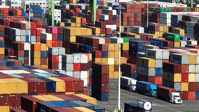 Shipping containers are seen stacked at the Port of Oakland in Oakland, California, U.S., August 7, 2023. /CFP