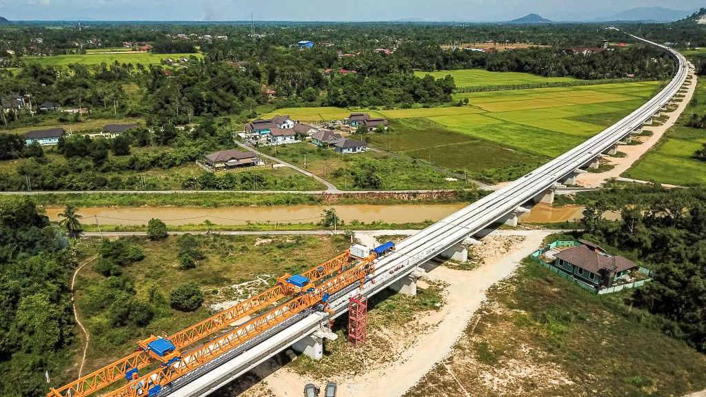 A construction site of the East Coast Rail Link (ECRL), a major infrastructure project under the Belt and Road Initiative (BRI) in Kelantan, Malaysia, April 26, 2023. /Xinhua