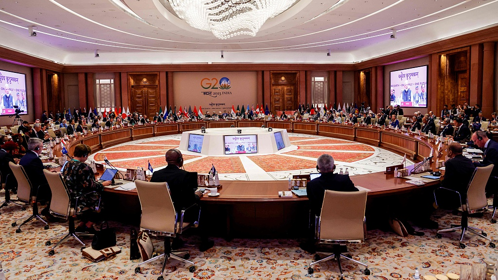 G20 leaders attend a working session of the G20 Leaders' Summit at Bharat Mandapam in New Delhi, India, September 9, 2023. /CFP