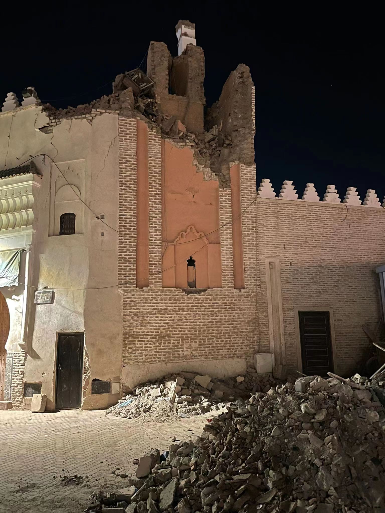 Buildings damaged by a magnitude-6.8 earthquake in Marrakesh, Morocco, September 9, 2023. Ken Browne/CGTN