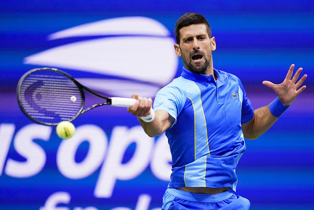 Novak Djokovic returns a shot during the men's singles final of the U.S. Open in New York, U.S., September 10, 2023. /CFP