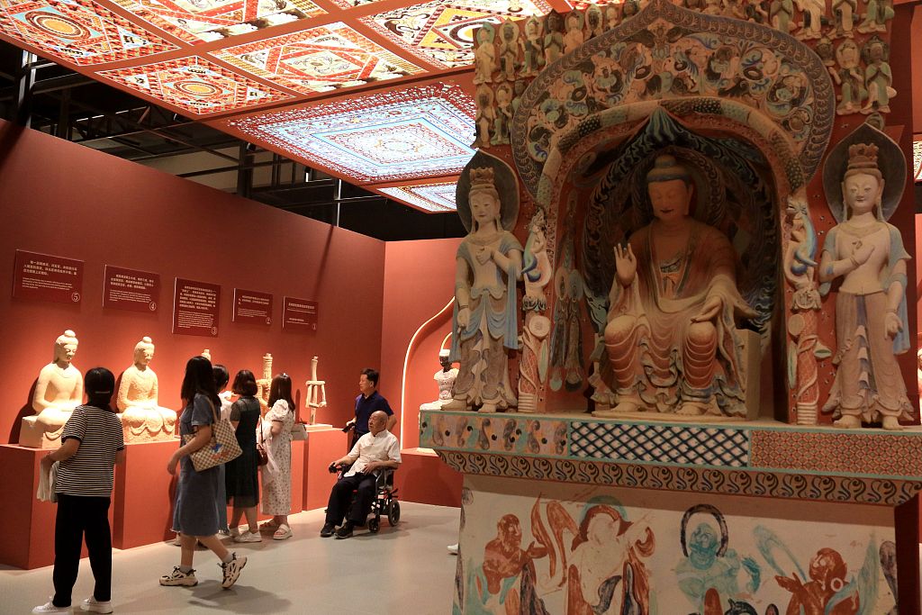 A photo taken on September 10, 2023, shows a cultural exhibition taking place at the Dunhuang International Exhibition Center in Dunhuang, Jiuquan, Gansu Province, China. /CFP