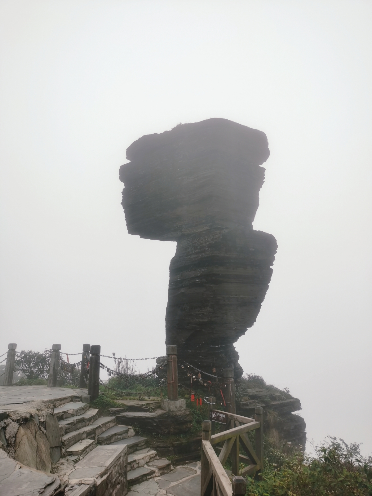 Mushroom Rock on Mount Fanjing, in Tongren, southwest China's Guizhou Province, is seen in this photo taken on August 25, 2023. /CGTN