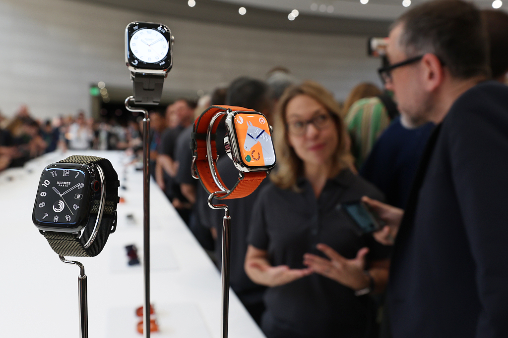 The products of Apple Watch Series 9 are shown during an announcement of new products on the Apple campus in Cupertino, California, September 12, 2023. /CFP