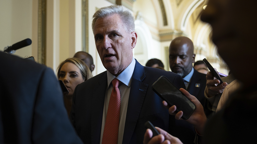House Speaker Kevin McCarthy speaks with reporters at the U.S. Capitol in Washington D.C., U.S., September 12, 2023. /CFP