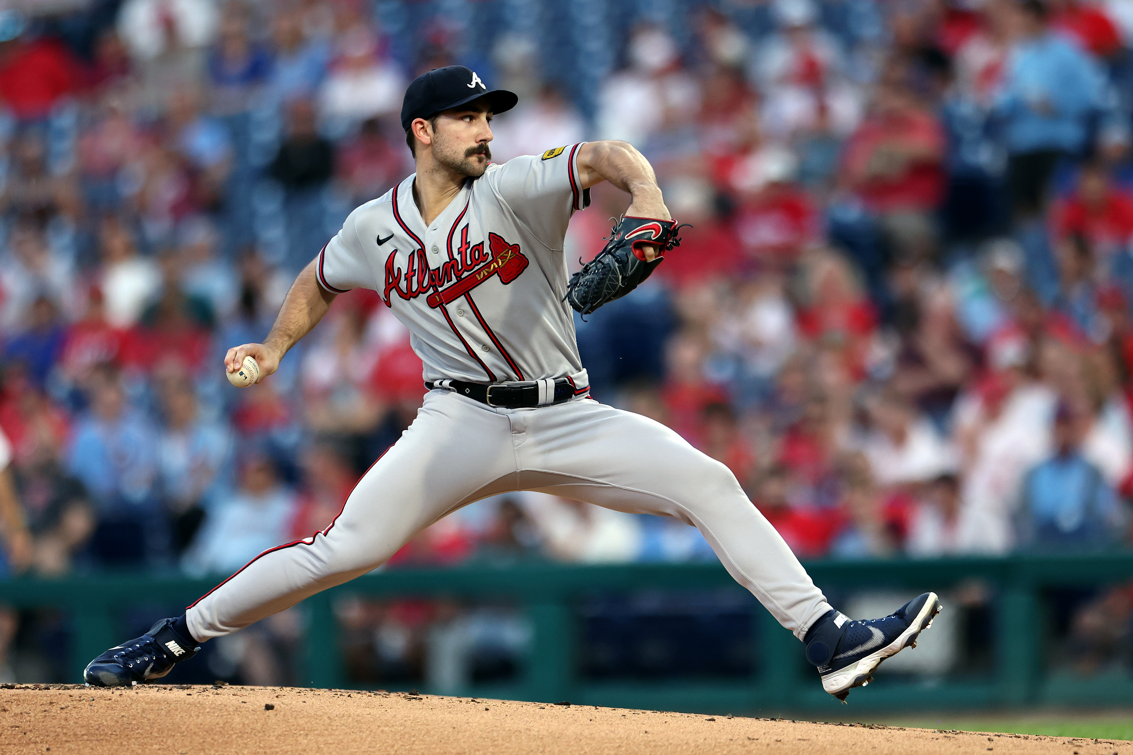 Spencer Strider of the Atlanta Braves pitches during the first inning in the game against the Philadelphia Phillies at Citizens Bank Park in Philadelphia, Pennsylvania, September 13, 2023. /CFP