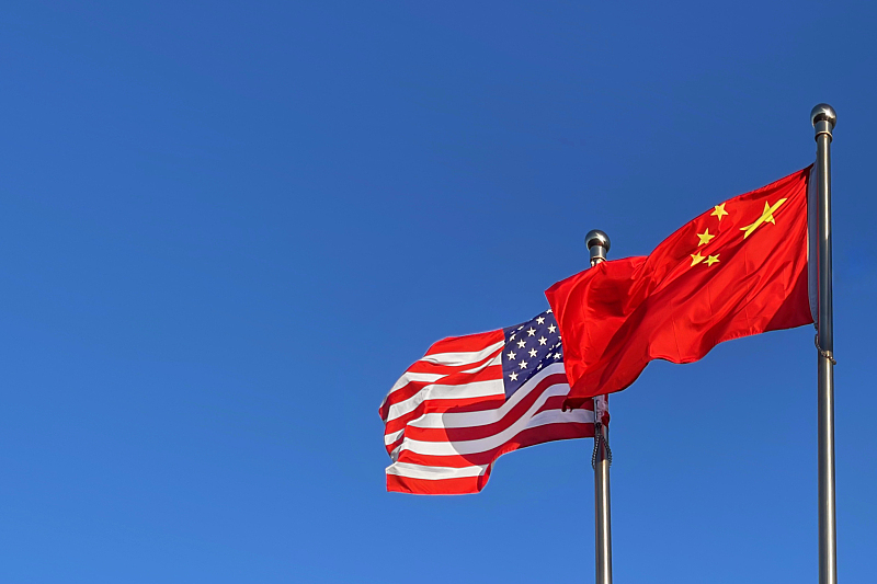 National flags of China and the U.S., Beijing, China, October 16, 2022. /CFP