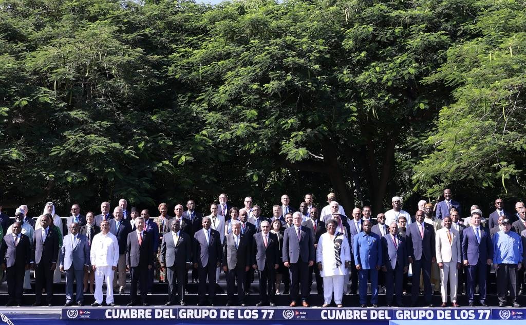 Delegates attending the Summit of the Group of 77 plus China pose for a group photo in Havana, Cuba, September 15, 2023. /Xinhua