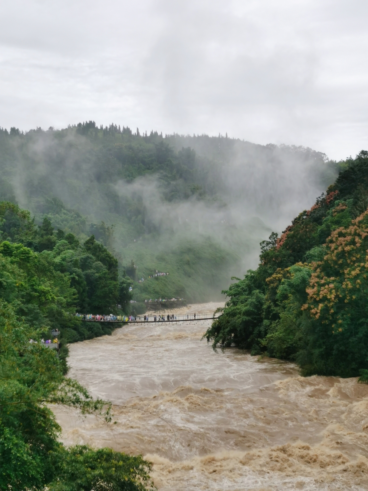 A river near Huangguoshu Waterfall is seen in the photo taken on August 27, 2023, after rain in Anshun of southwest China's Guizhou Province. /CGTN