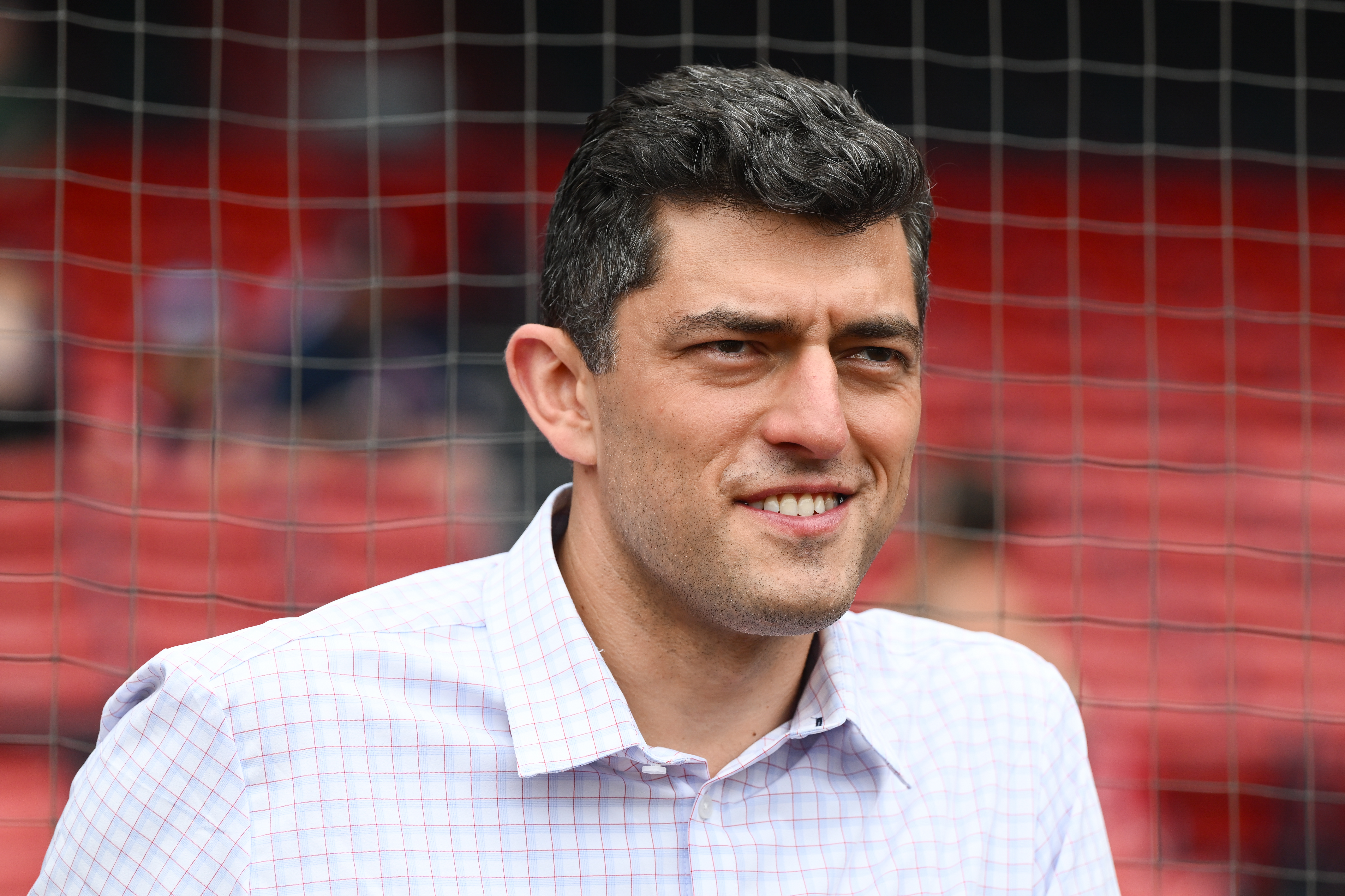 Chaim Bloom, president of baseball operations of the Boston Red Sox, looks on ahead of the game against the Texas Rangers at Fenway Park in Boston, Massachusetts, July 4, 2023. /CFP 