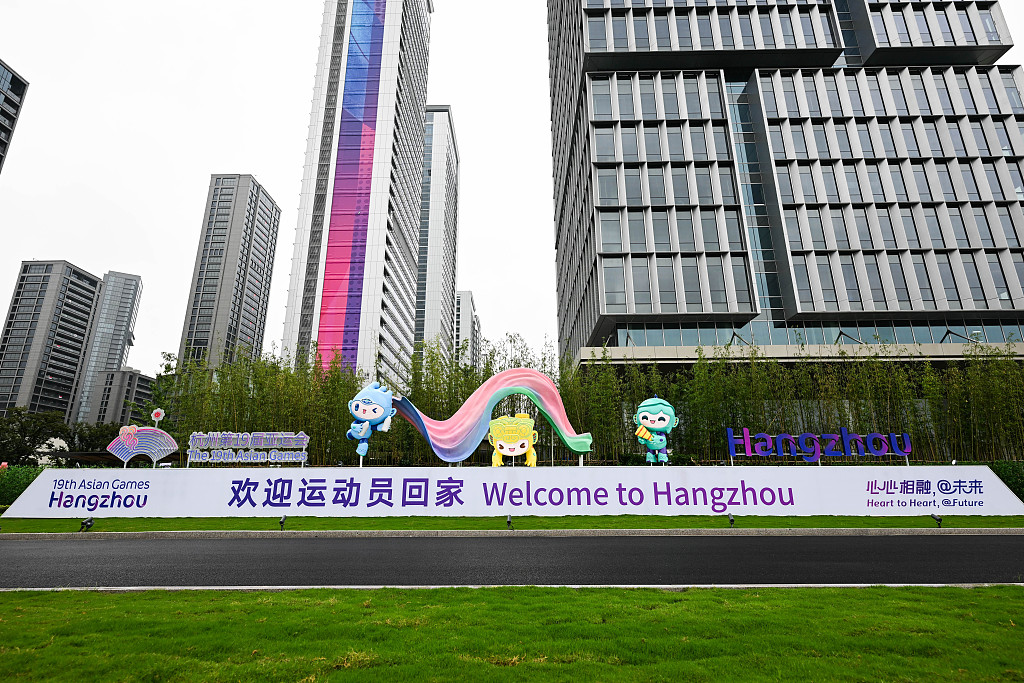 A view of the mascots at the Asian Games Village in Hangzhou, China, September 16, 2023. /CFP 