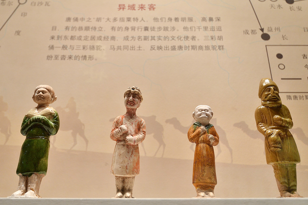 A photo taken on September 15, 2023 shows cultural relics of Tang Dynasty exhibited at the Shanxi Bronze Museum, Taiyuan, Shanxi Province. /CFP