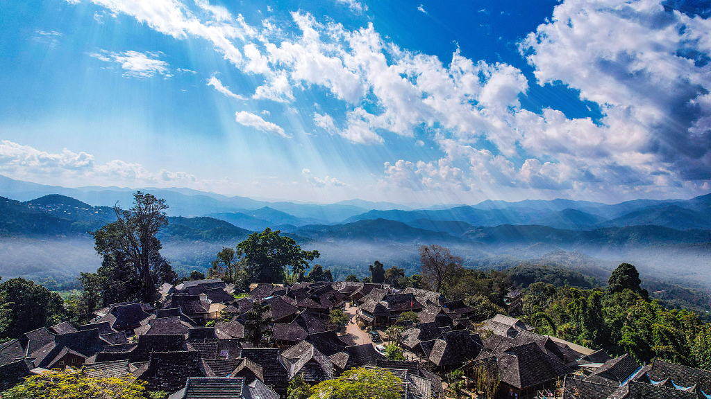 A view of the ancient village on Jingmai Mountain. /CFP