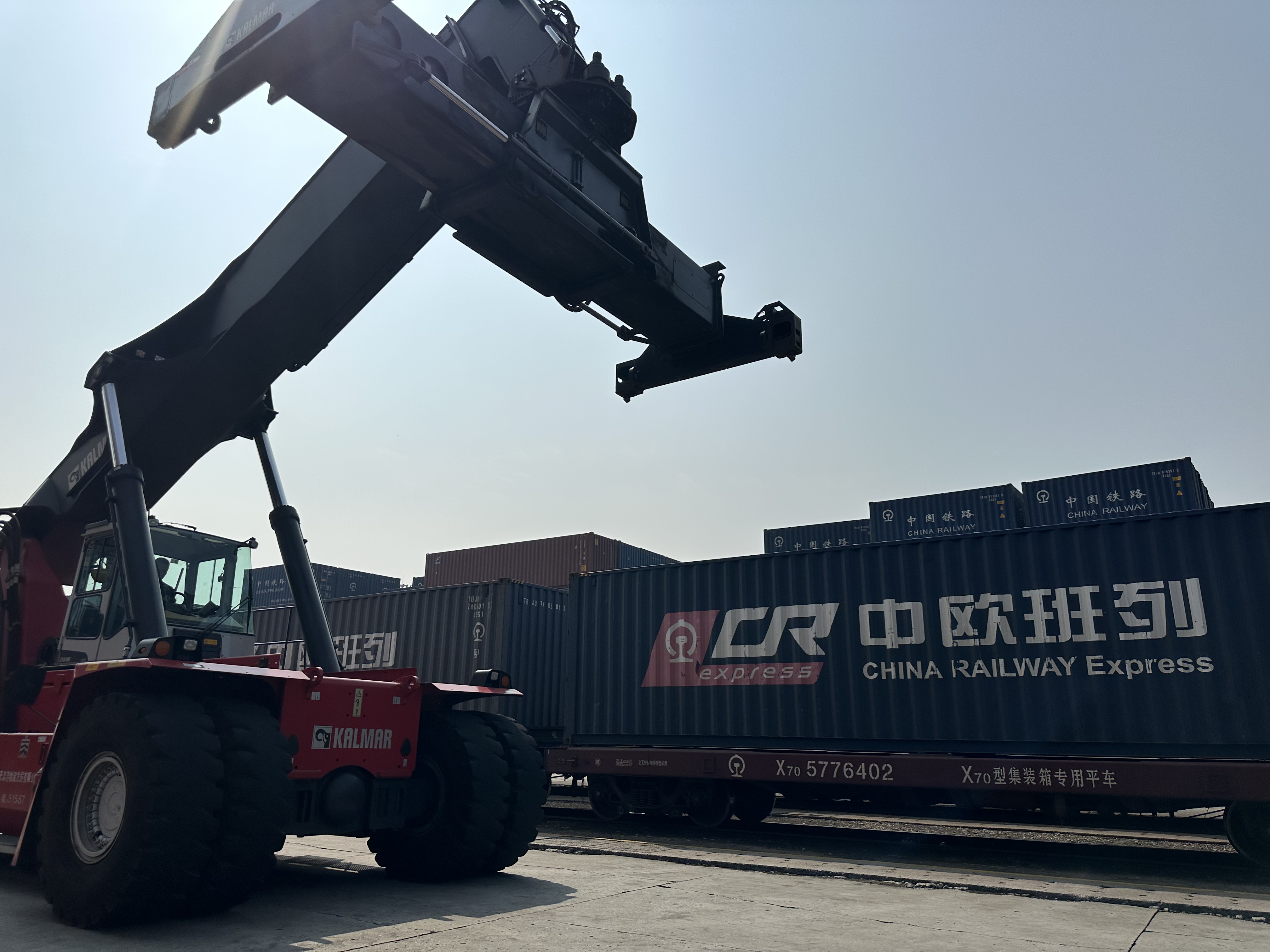 Cargo loaded on a China-Europe Railway Express train at Tianjin port, north China's Tianjin Municipality, September 18, 2023. /CGTN