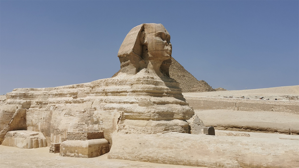 A photo shows the Great Sphinx of Giza on the Giza Plateau, southwest of Cairo, Egypt. /CGTN