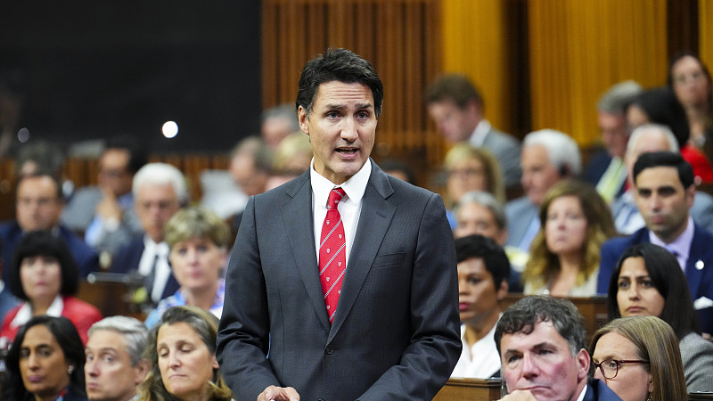 Canada Prime Minister Justin Trudeau delivers a statement in the House of Commons on Parliament Hill in Ottawa, Ontario, September 18, 2023. /CFP