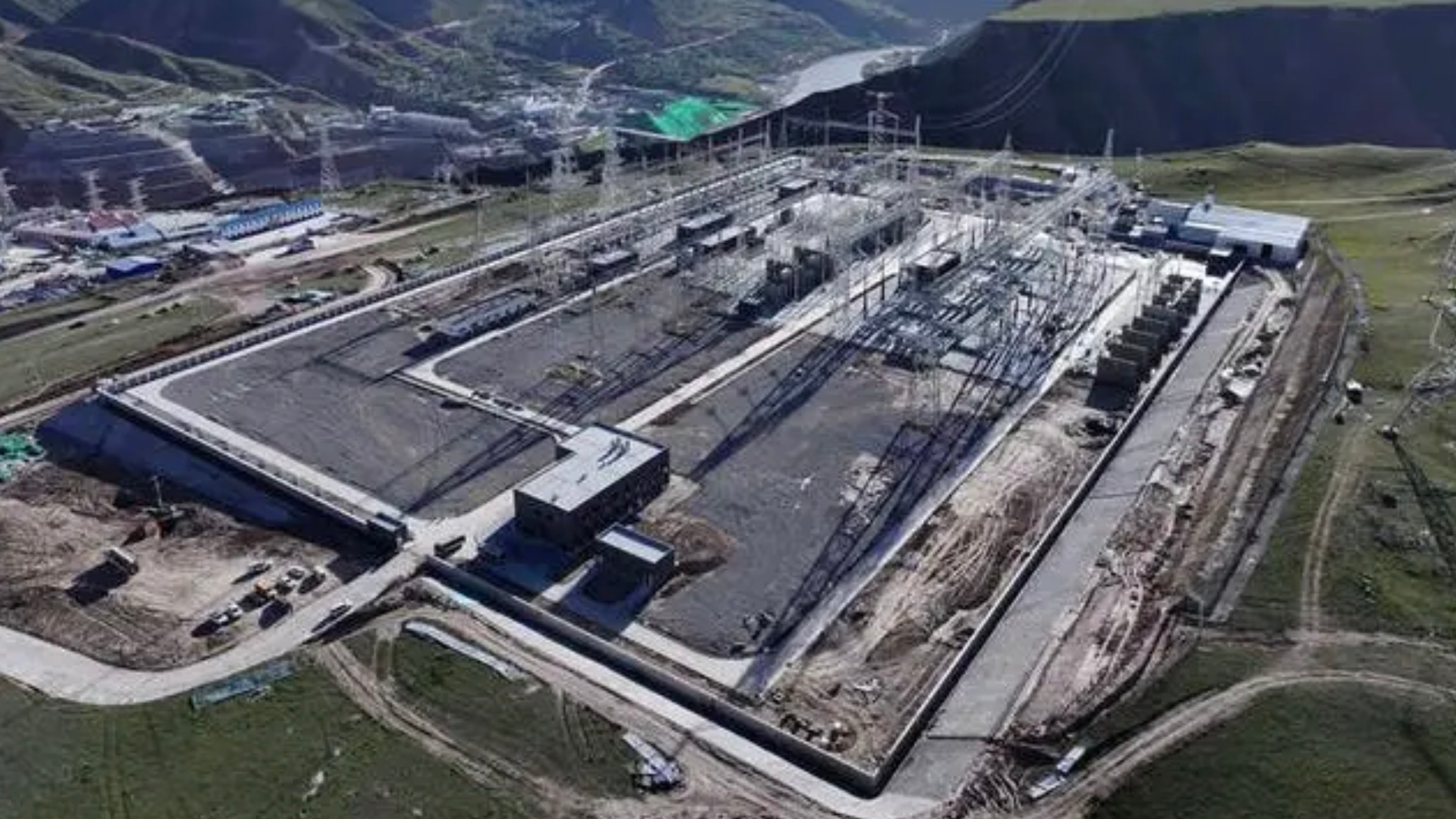 A 750-kV ultra-high voltage substation in China's northwest plateau province of Qinghai. /via CHN Energy Qinghai Maerdang Hydropower Station