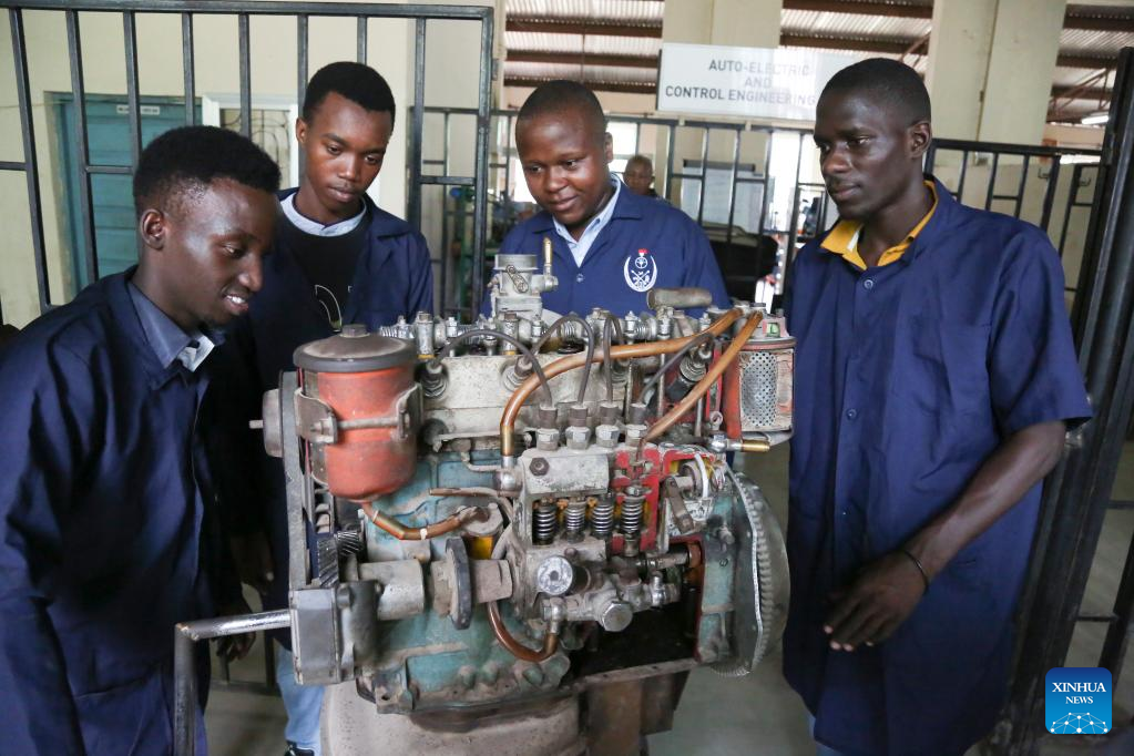 Students learn vocational skills in the Luban Workshop in Dar es Salaam, Tanzania, March 20, 2023. /Xinhua