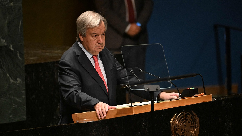 UN Secretary-General Antonio Guterres addresses the 78th United Nations General Assembly at UN headquarters in New York City, September 19, 2023. /CFP
